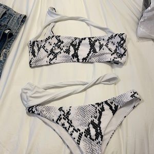 shein snake skin cutout swimsuit